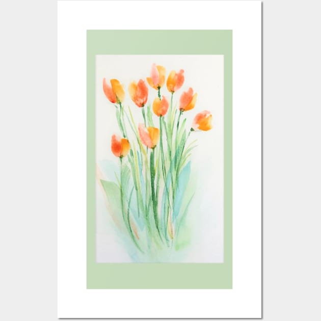 Bunch of Tulips in Watercolor Wall Art by Tstafford